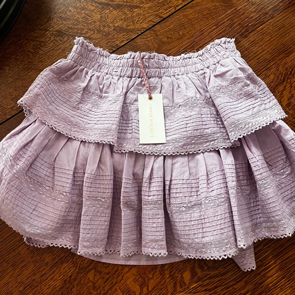 Love shack fancy ruffle mini skirt